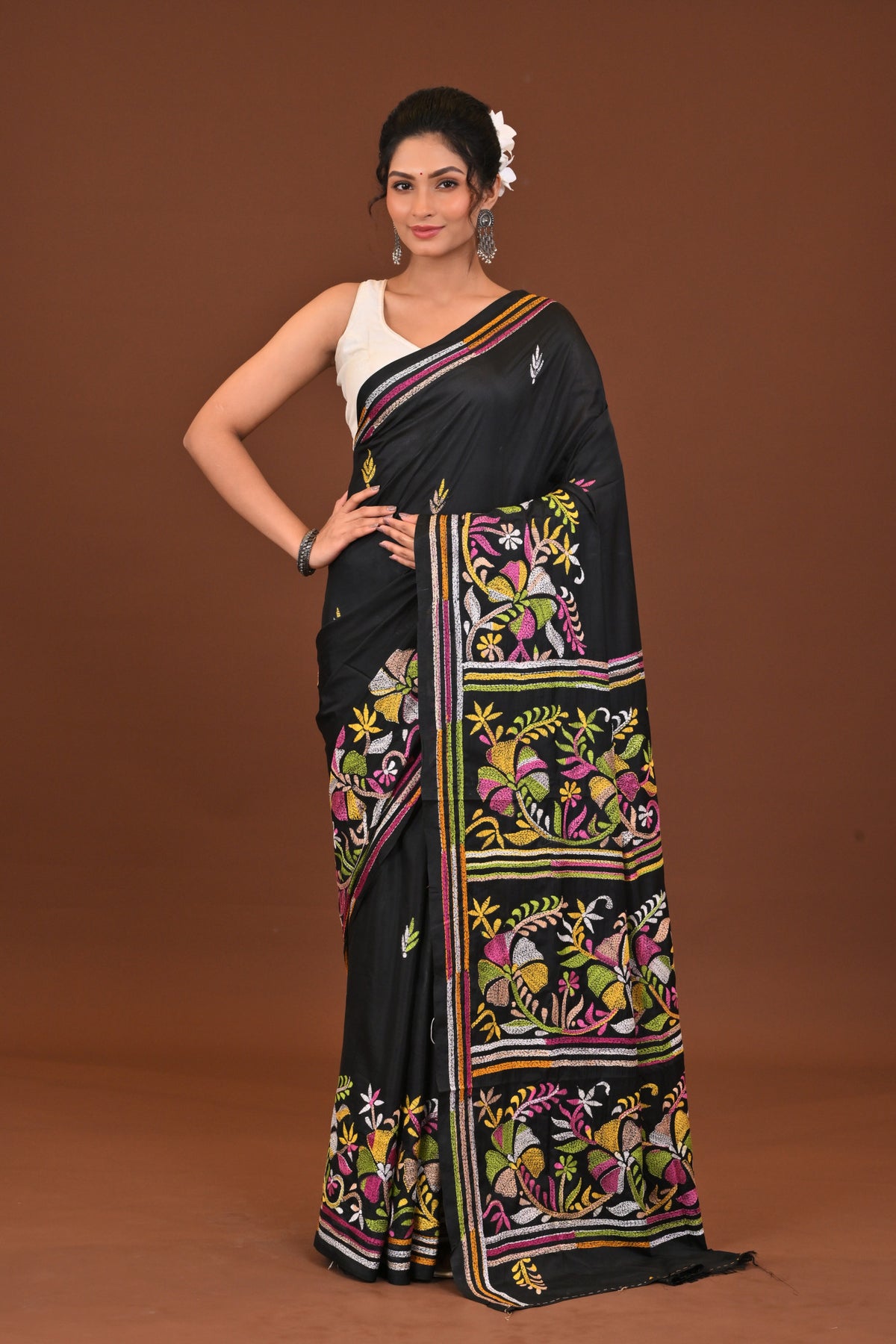 Blended Silk Kantha Saree