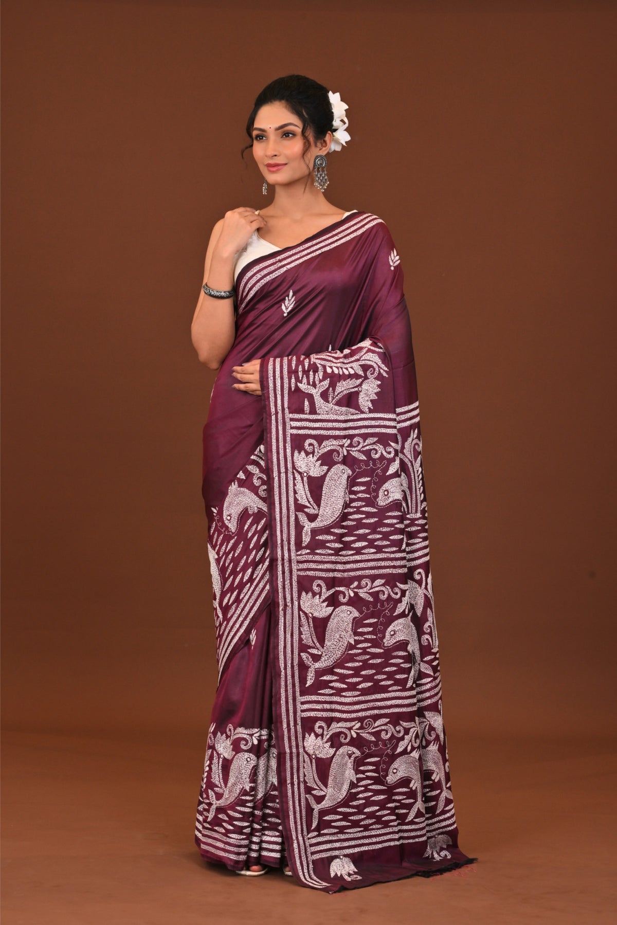 Blended Silk Kantha Saree