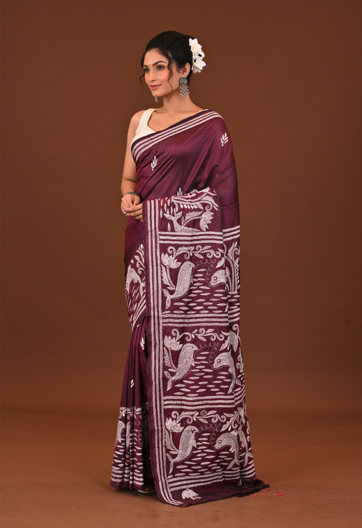 Blended Silk Kantha Saree