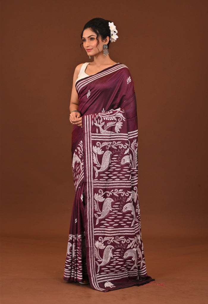Blended Silk Kantha Saree
