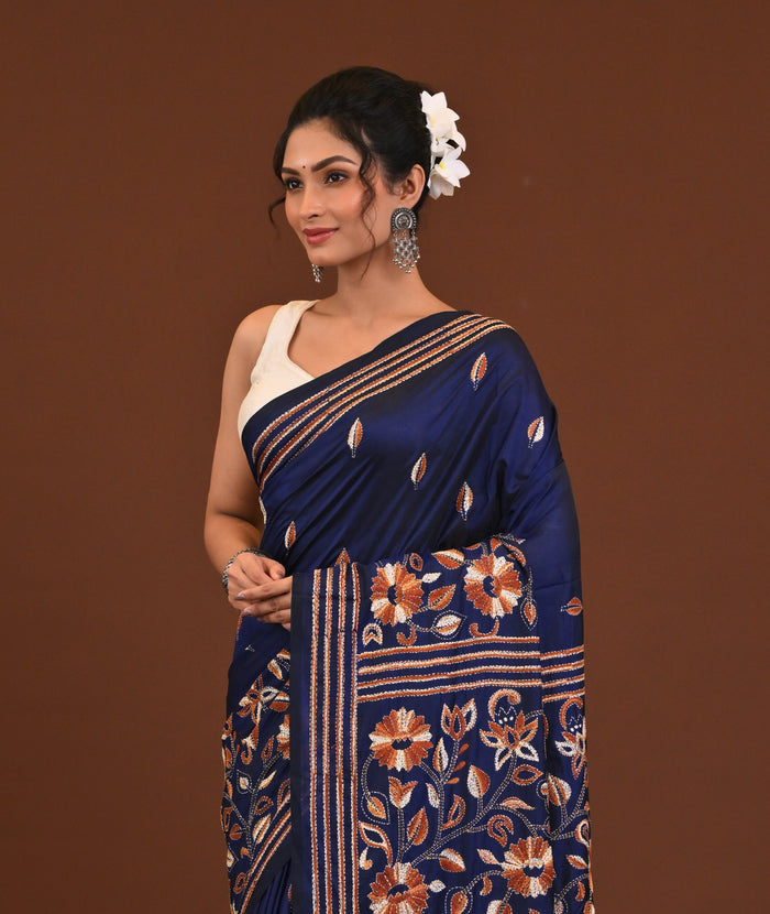 Blended Silk Kantha Saree