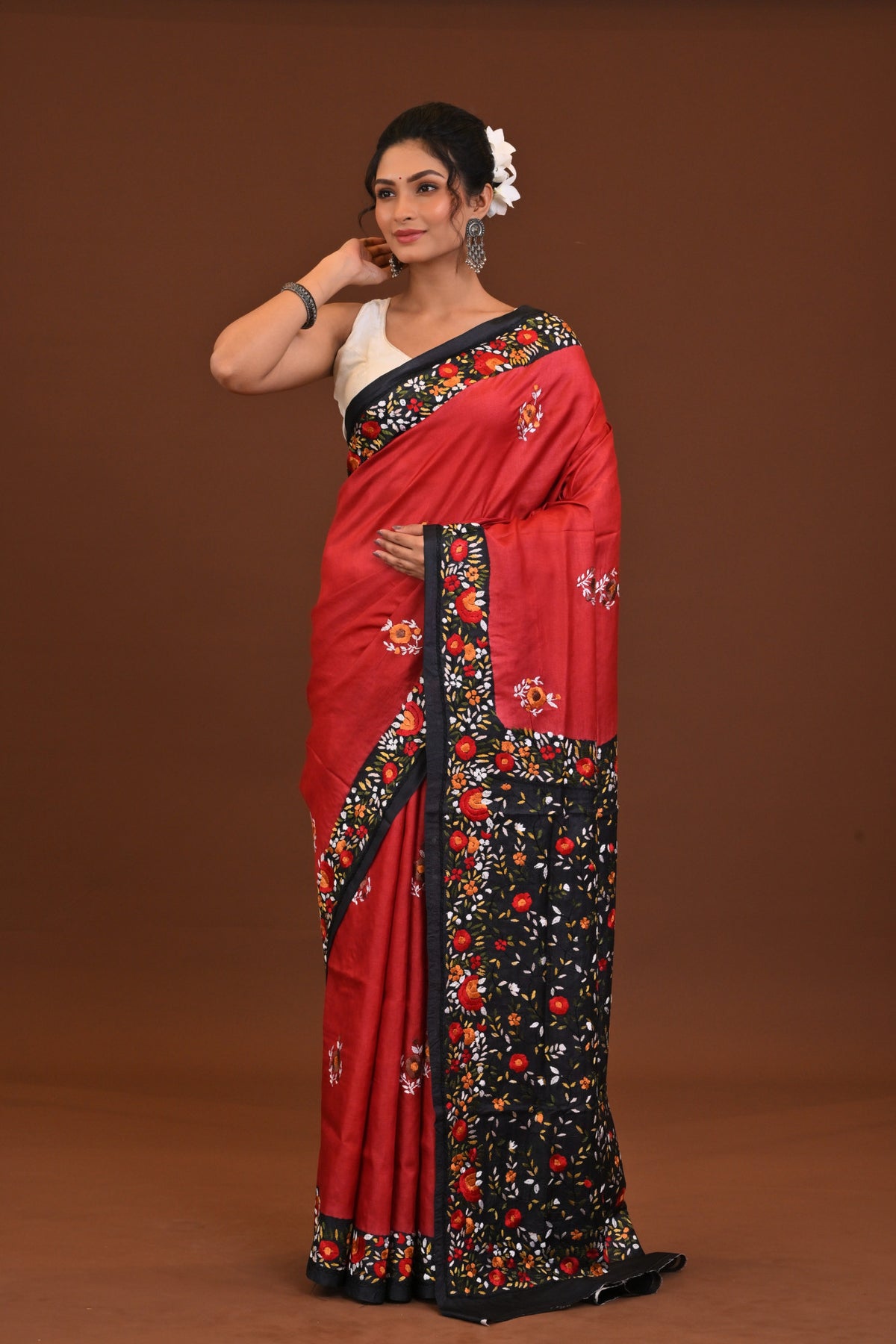 Tussar Dye Parsi Saree
