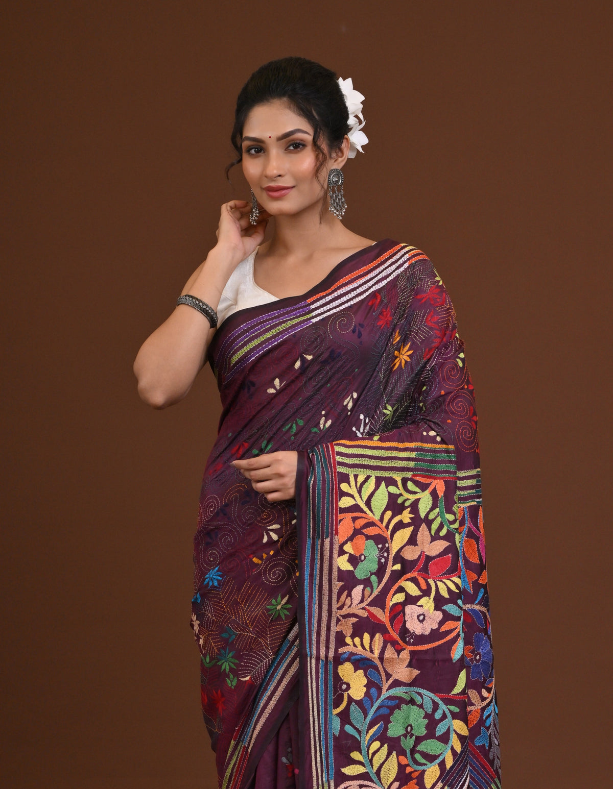 Blended Silk Kantha Saree