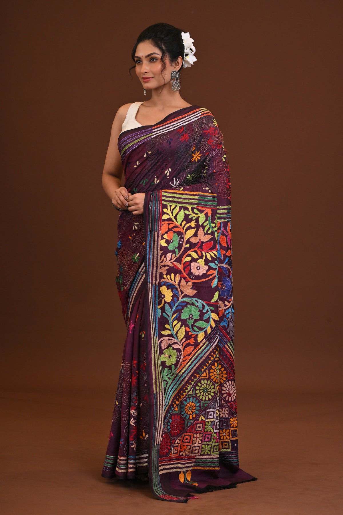 Blended Silk Kantha Saree