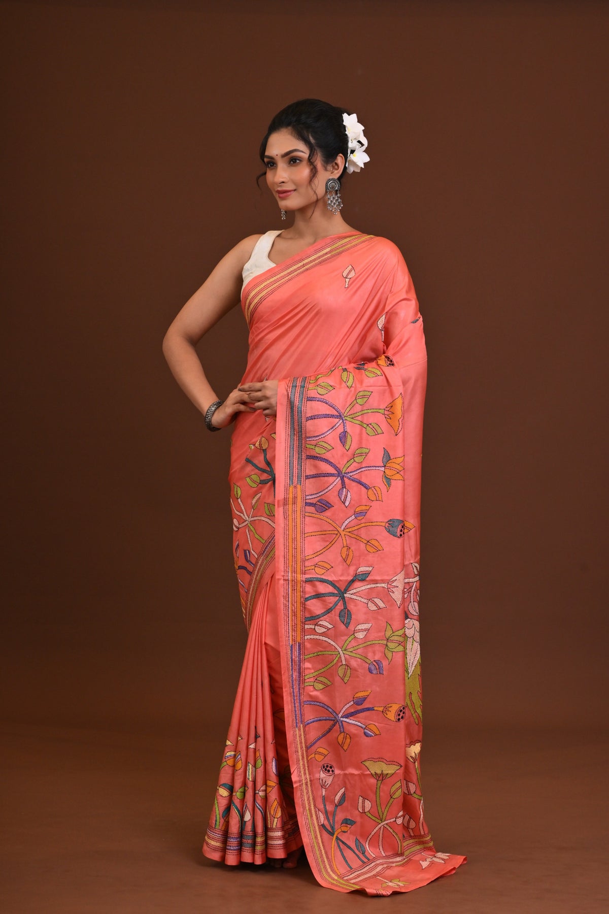 Blended Silk Kantha Saree