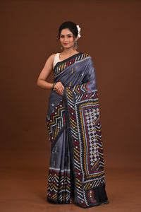 Tussar Fusion Kantha Saree