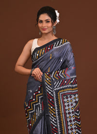Tussar Fusion Kantha Saree