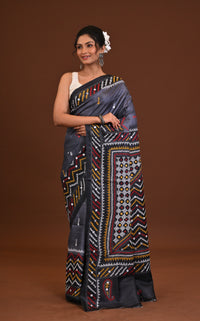 Tussar Fusion Kantha Saree