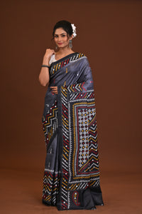 Tussar Fusion Kantha Saree