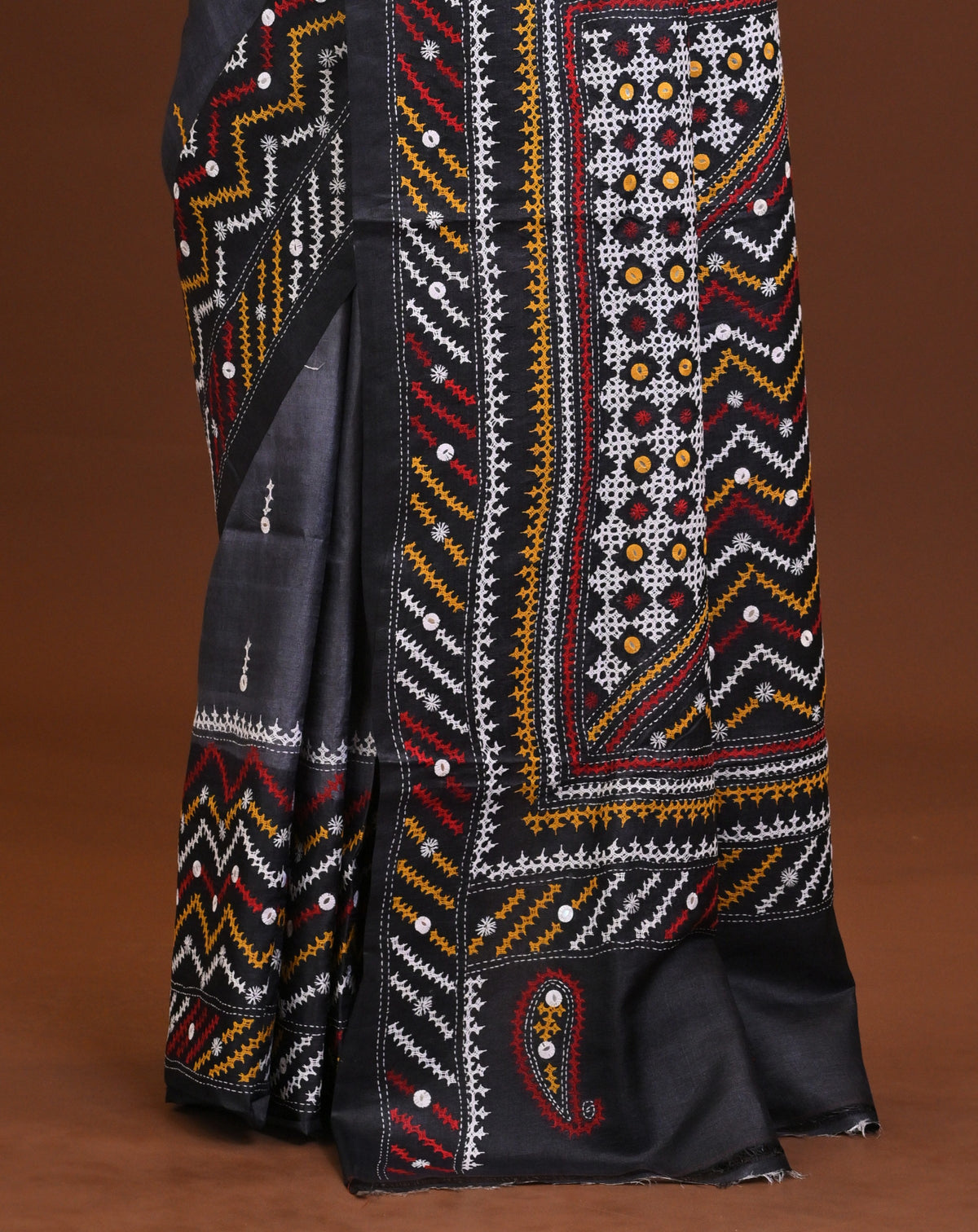 Tussar Fusion Kantha Saree