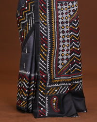 Tussar Fusion Kantha Saree