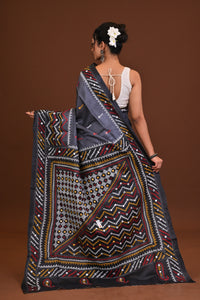 Tussar Fusion Kantha Saree