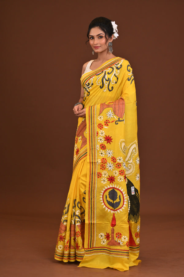 Pure Silk Kantha Saree