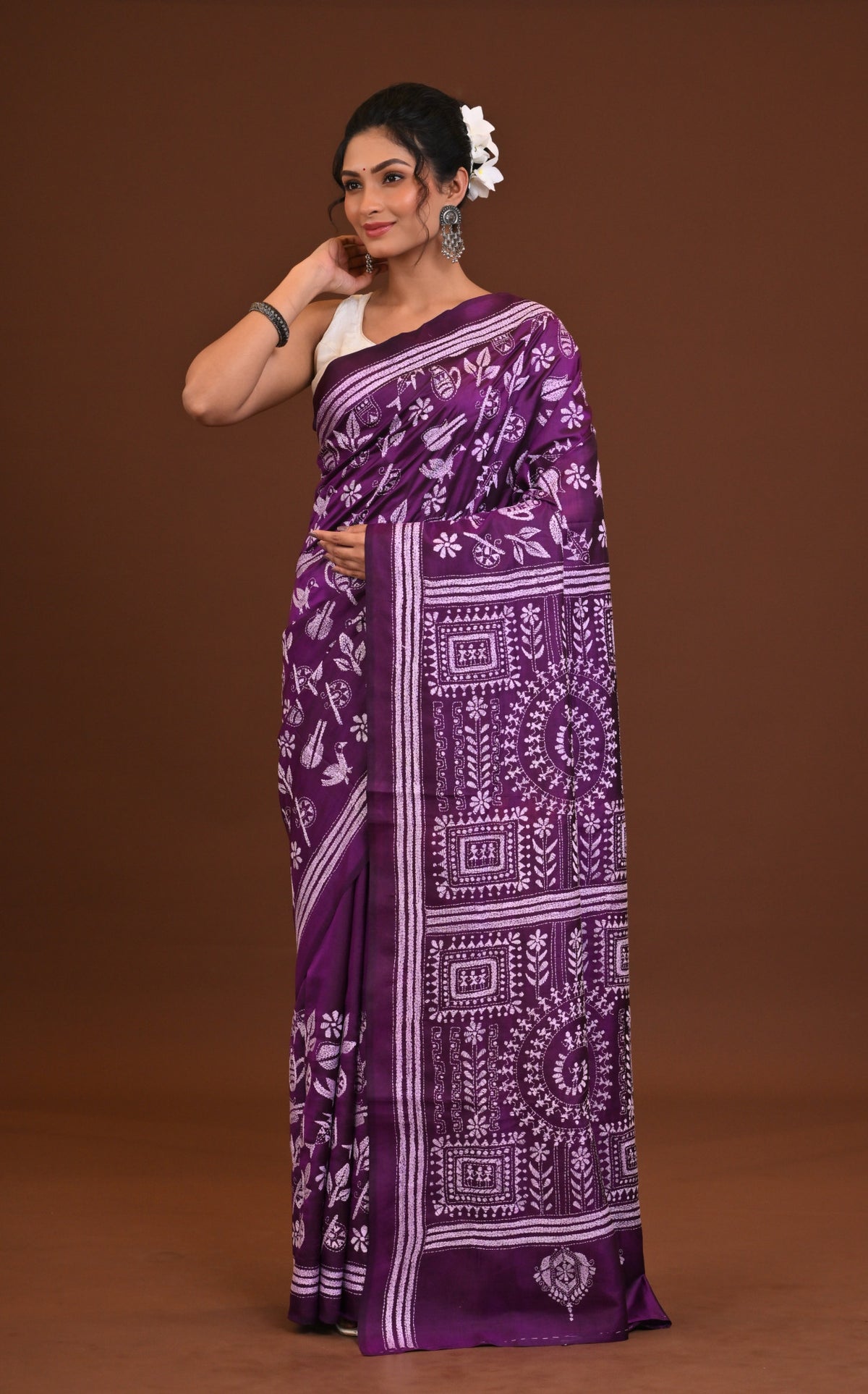 Pure Silk Kantha Saree