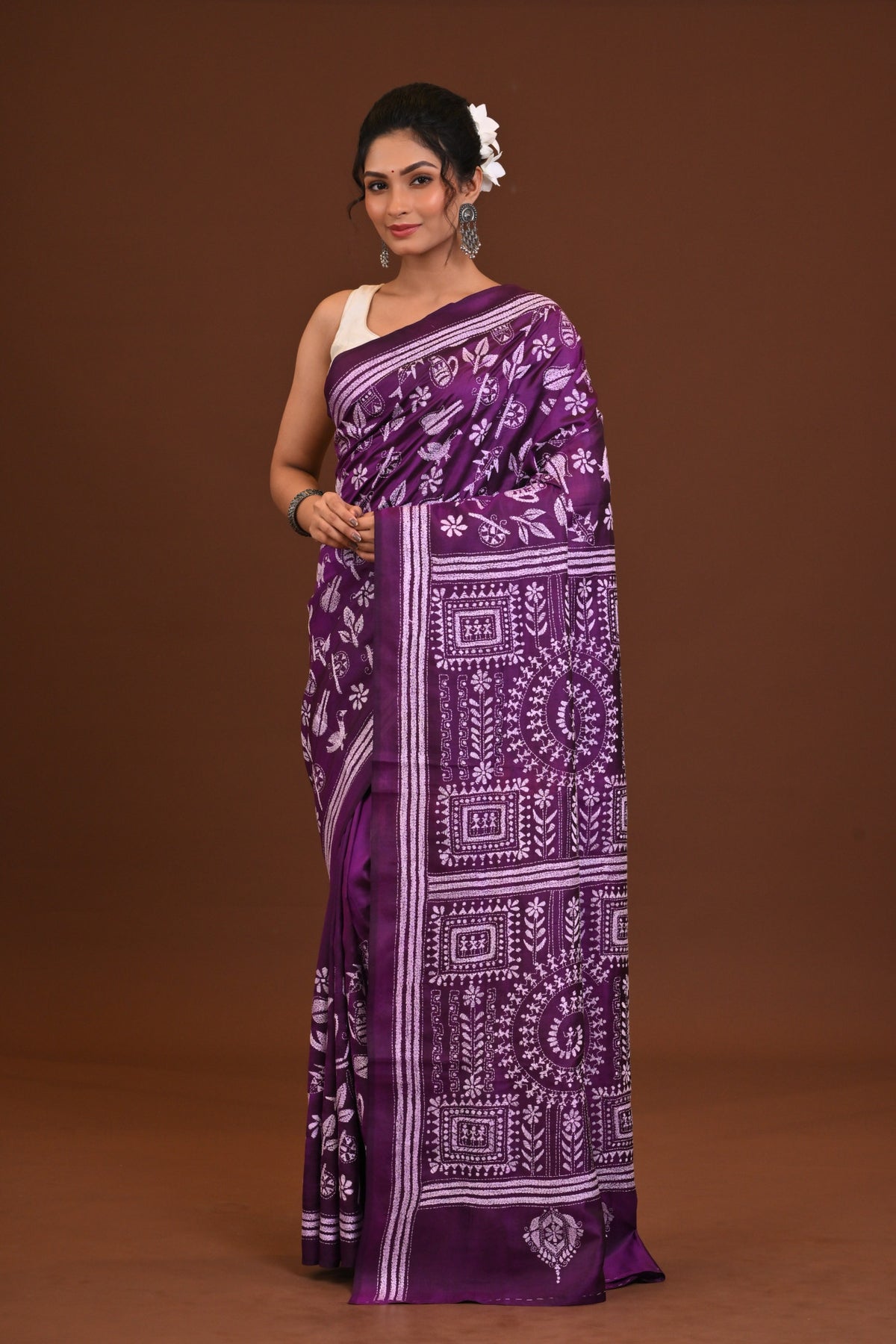 Pure Silk Kantha Saree