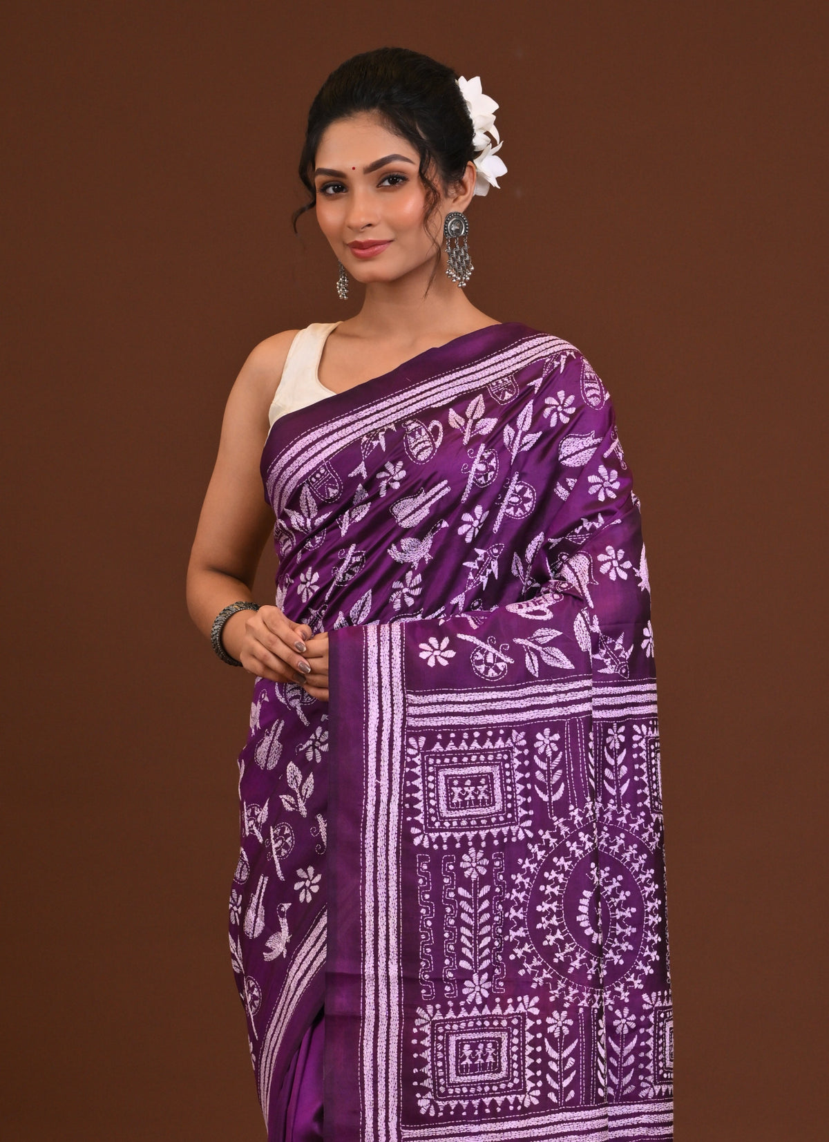 Pure Silk Kantha Saree