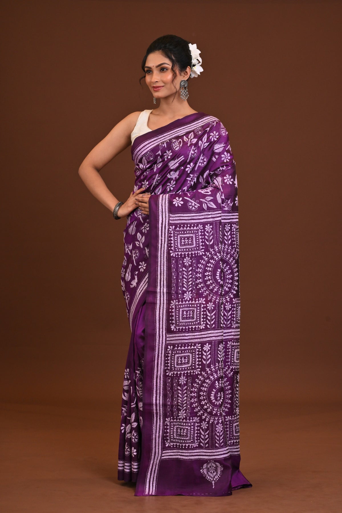 Pure Silk Kantha Saree