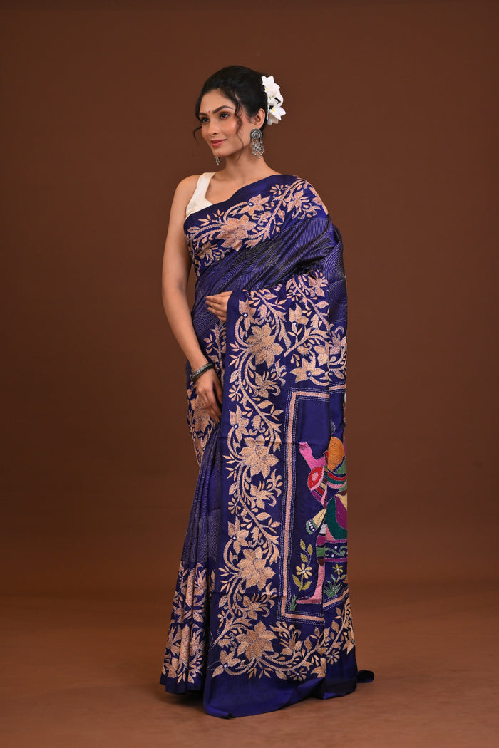 Pure Silk Kantha Saree