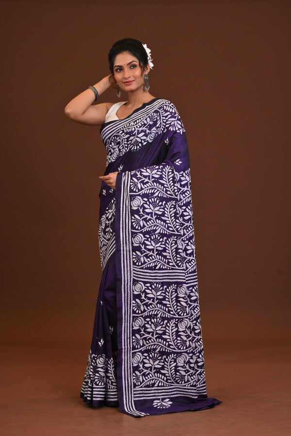 Blended Silk Kantha Saree