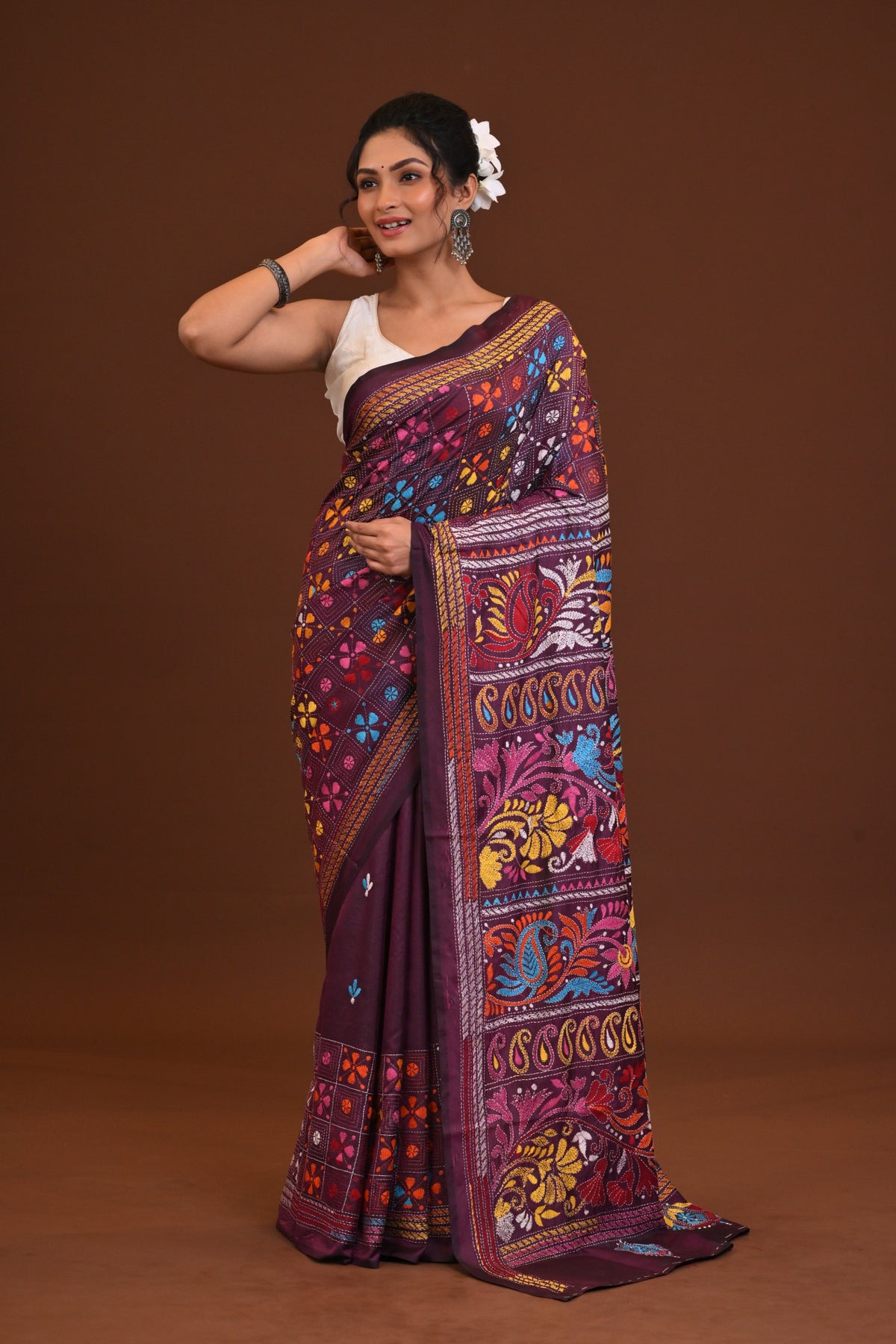 Blended Silk Kantha Saree