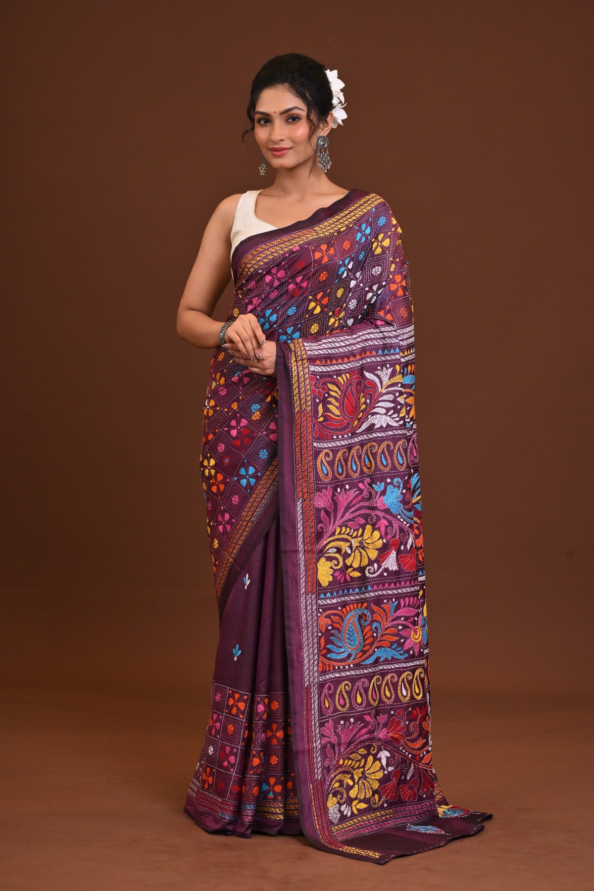 Blended Silk Kantha Saree