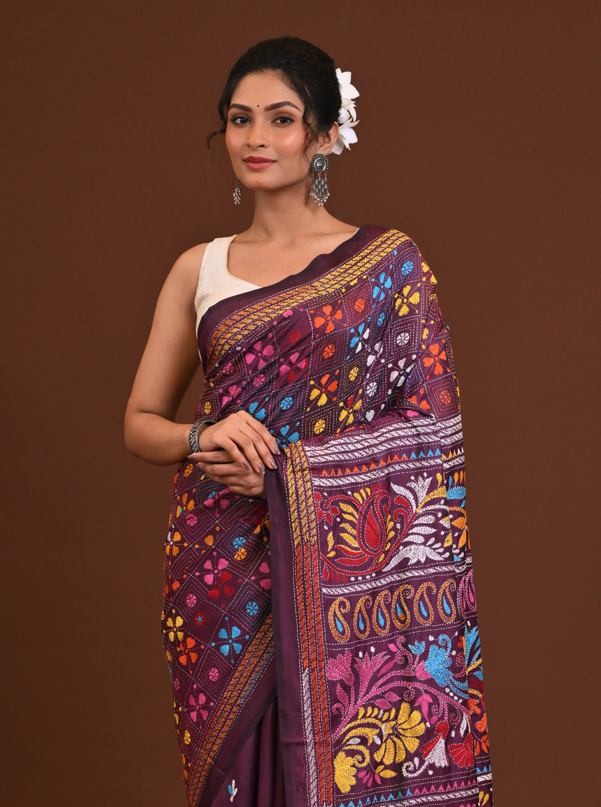 Blended Silk Kantha Saree