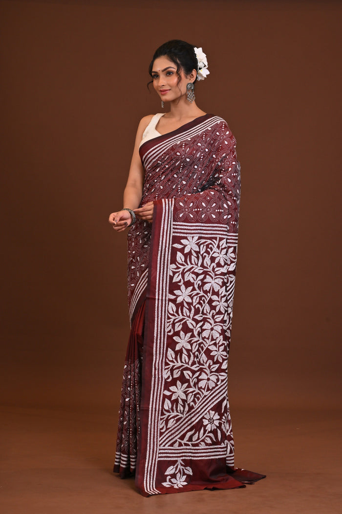 Blended Silk Kantha Saree