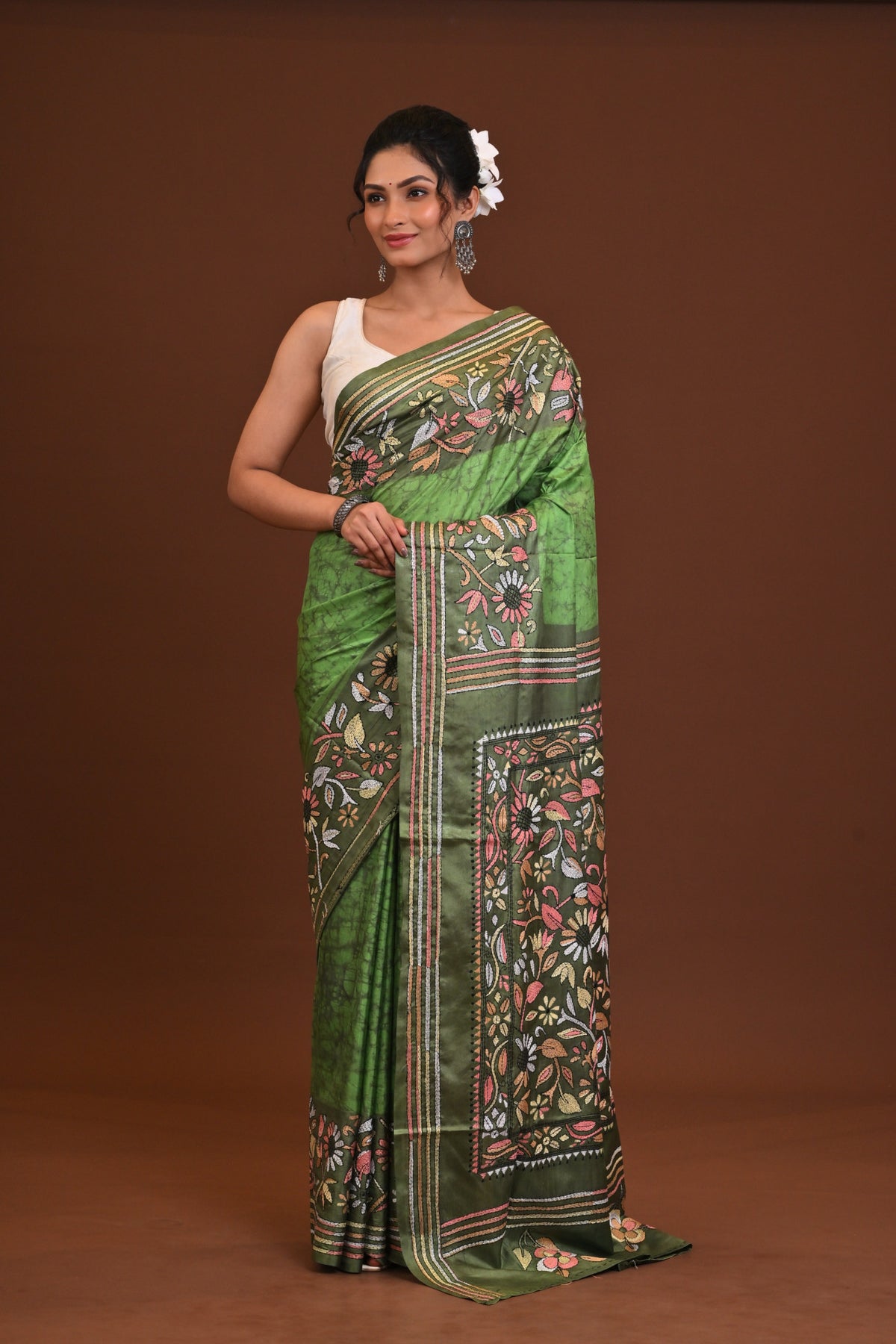 Blended Silk Kantha Saree