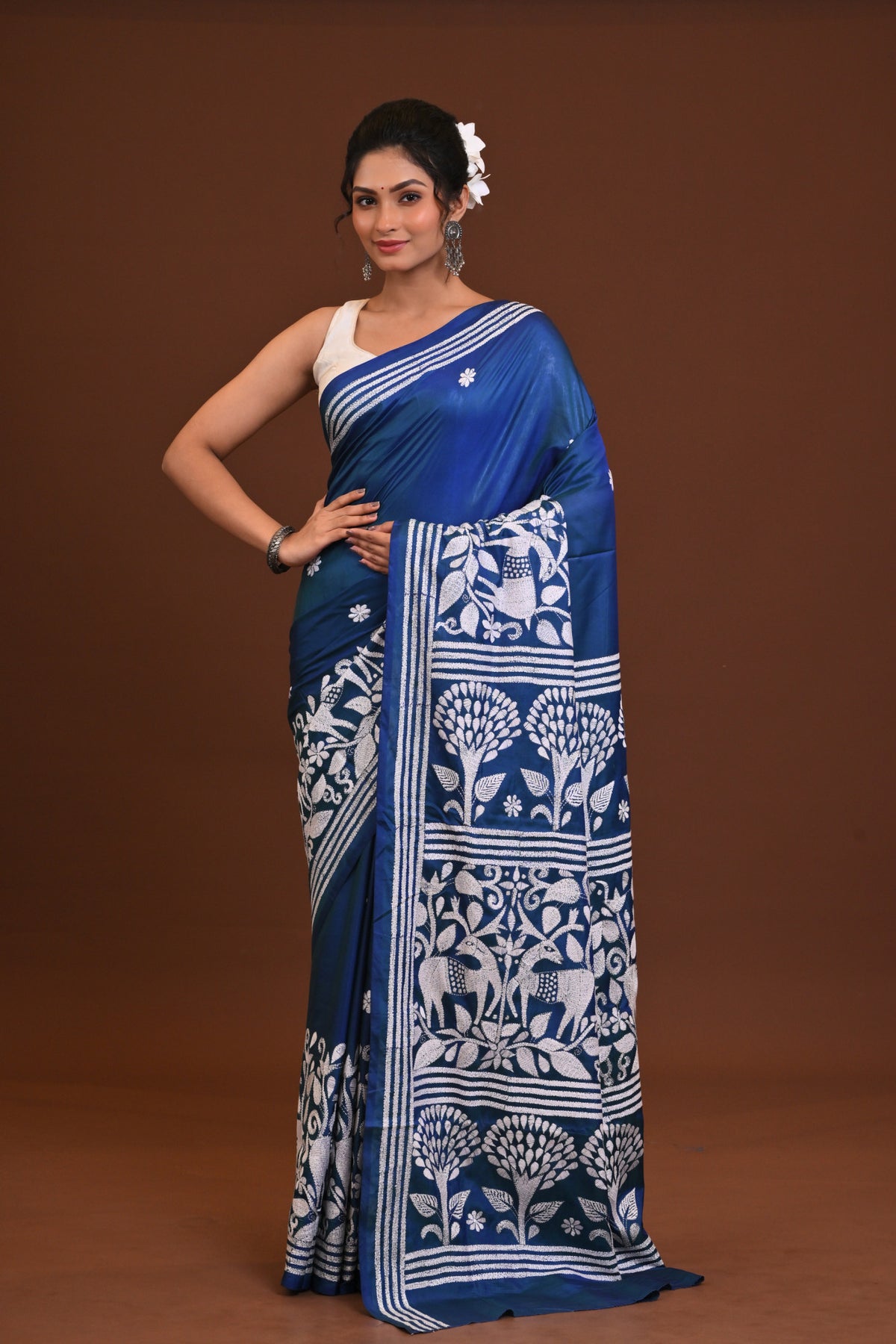 Blended Silk Kantha Saree