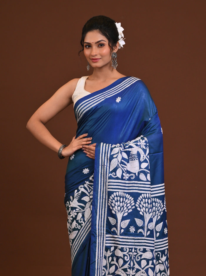 Blended Silk Kantha Saree