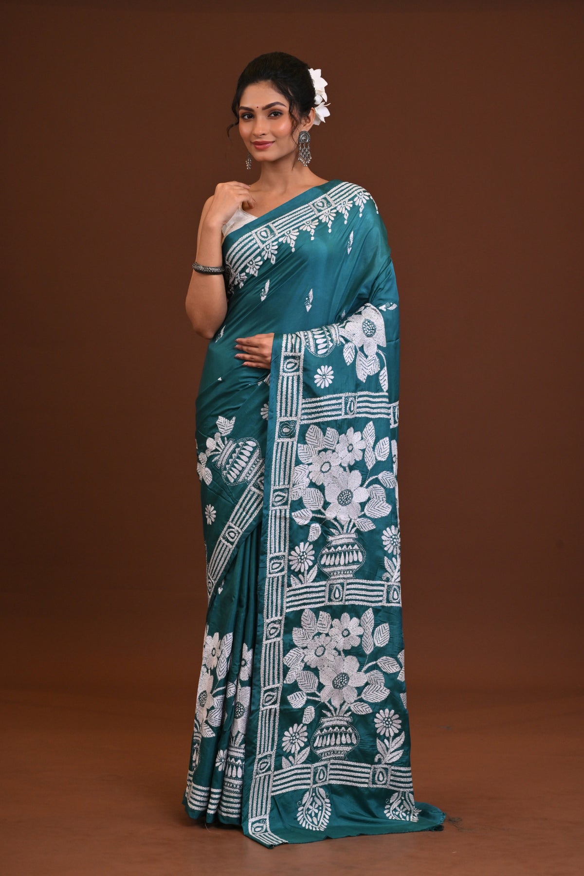 Blended Silk Kantha Saree
