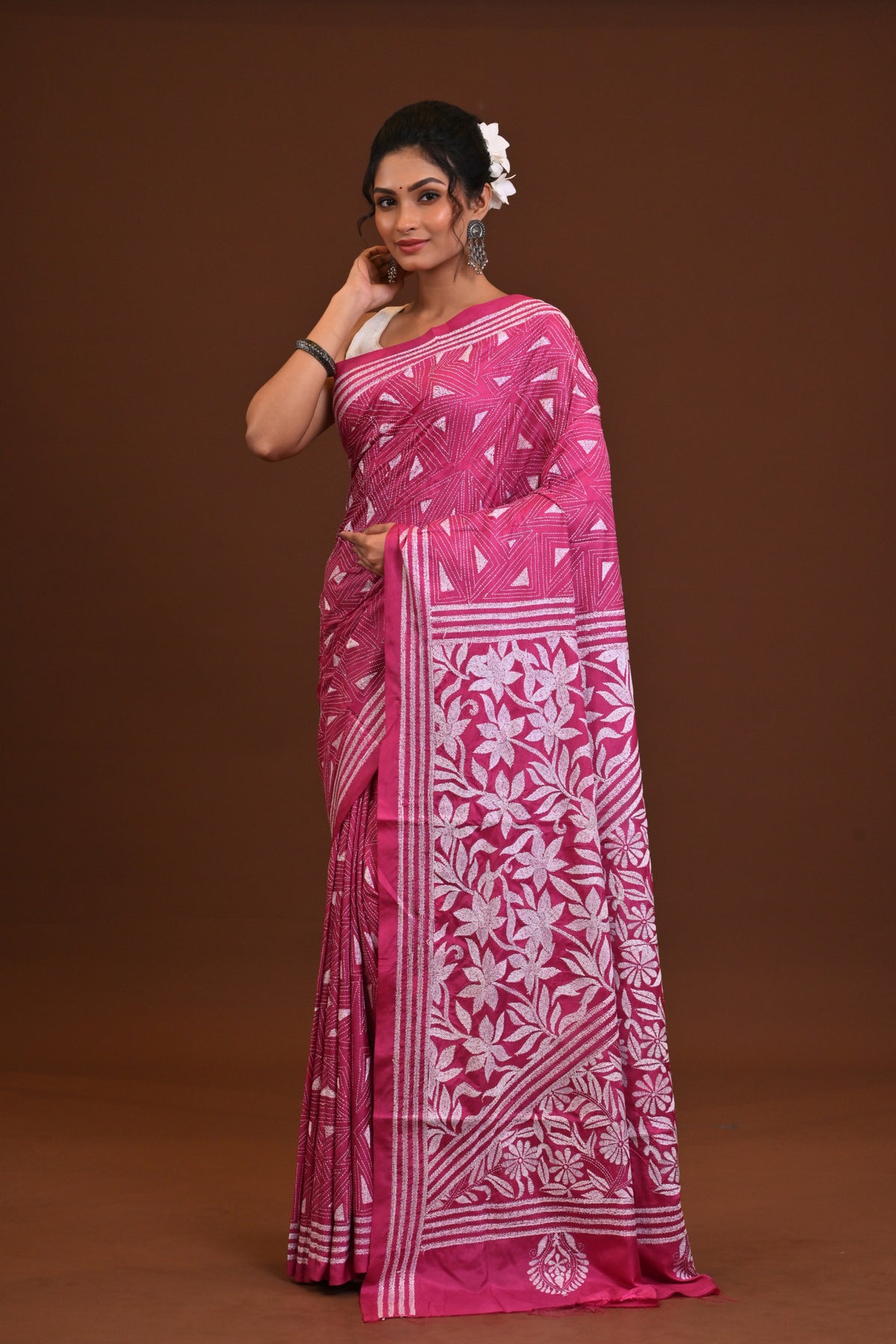 Blended Silk Kantha Saree