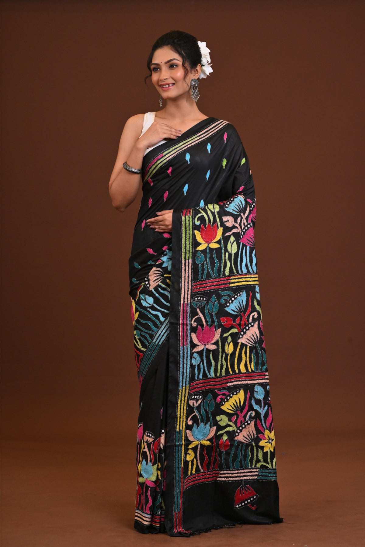 Blended Silk Kantha Saree