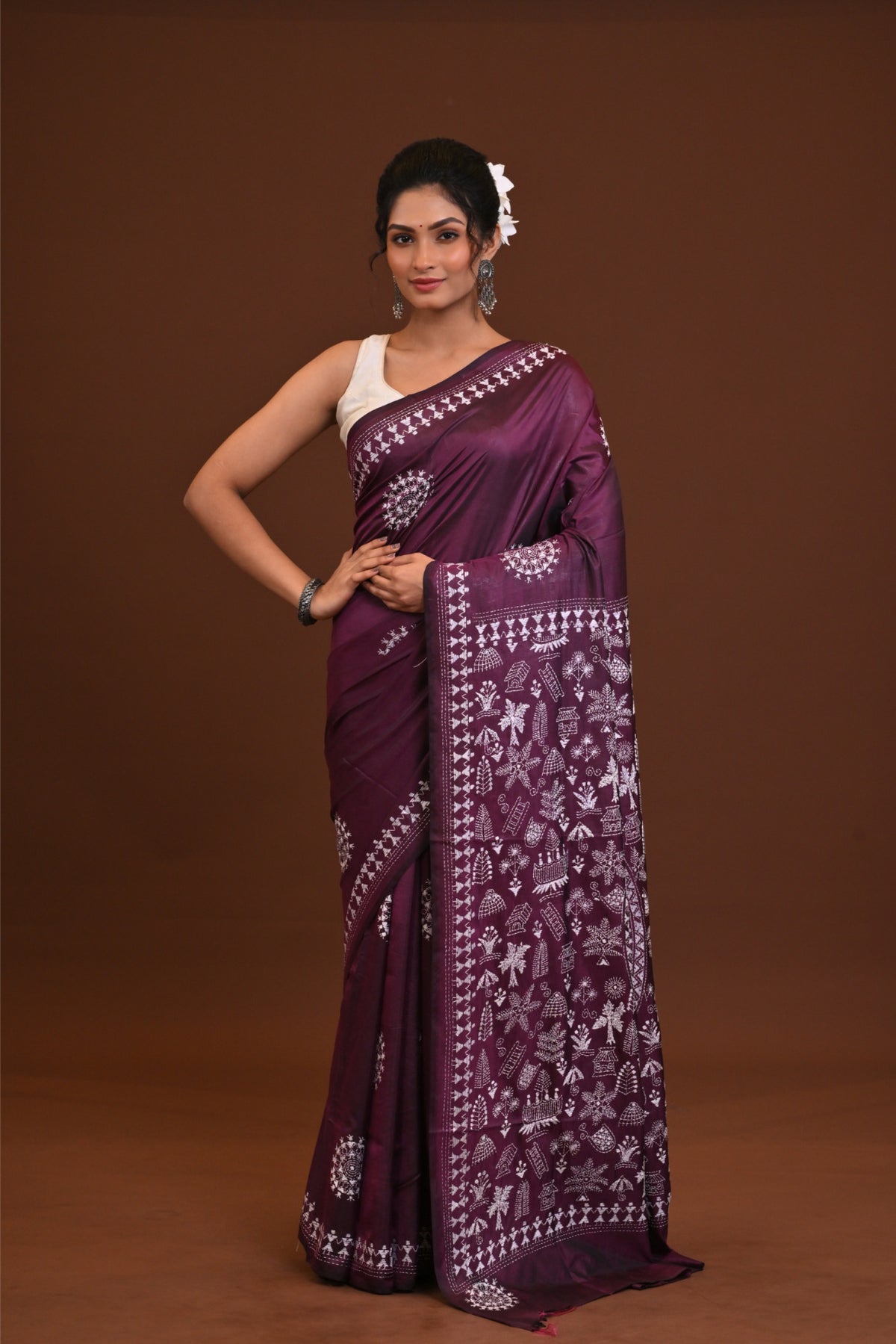 Blended Silk Kantha Saree