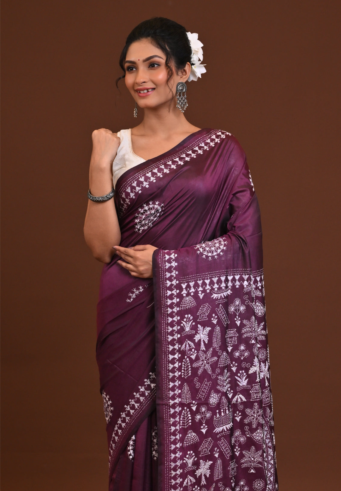 Blended Silk Kantha Saree