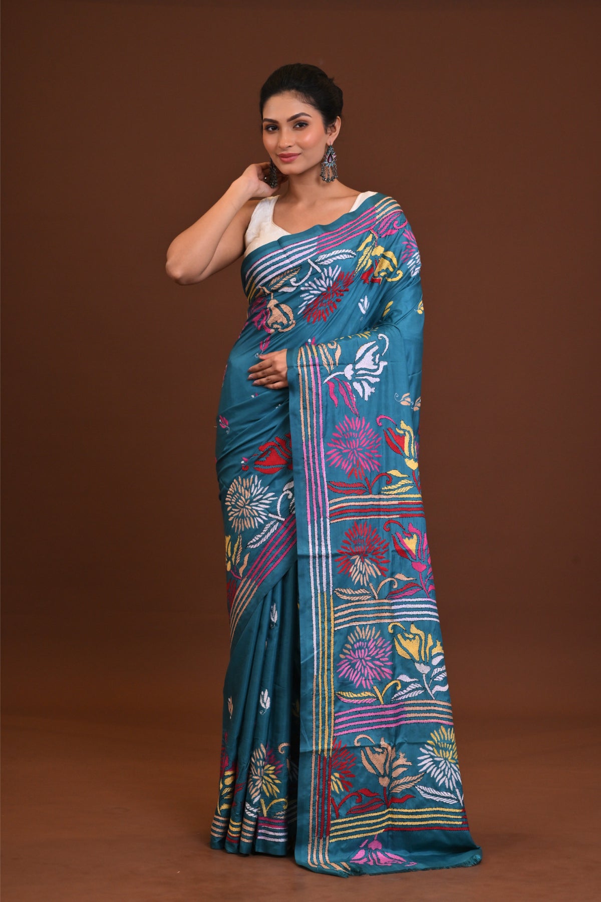 Blended Silk Kantha Saree