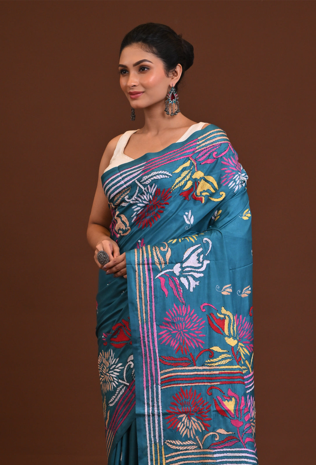 Blended Silk Kantha Saree