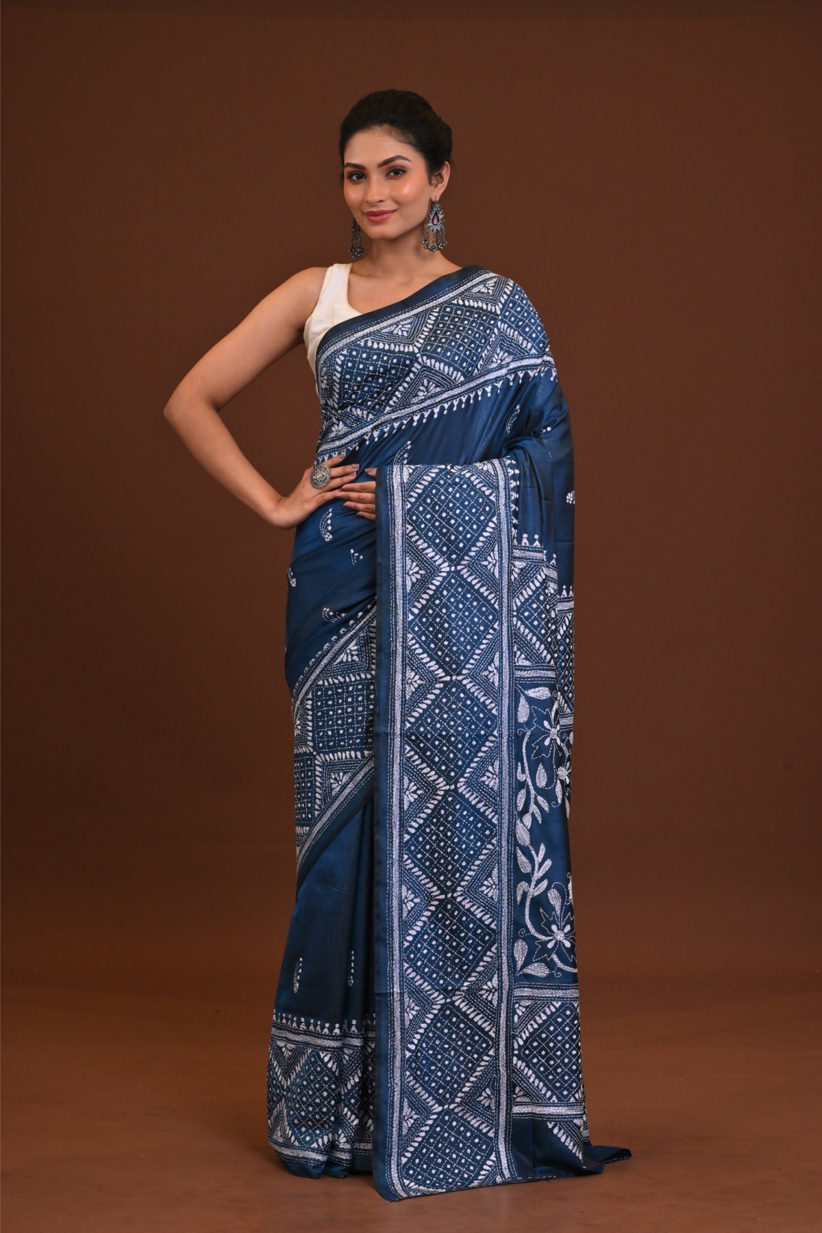 Blended Silk Kantha Saree