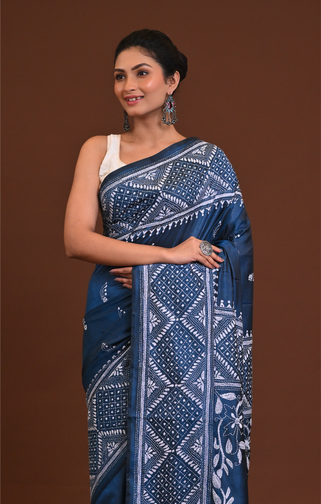 Blended Silk Kantha Saree
