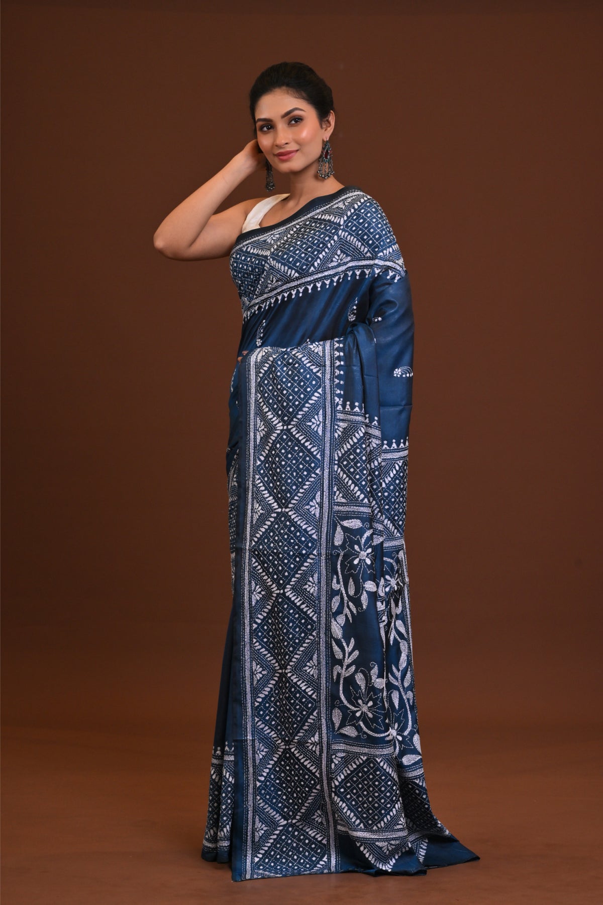 Blended Silk Kantha Saree