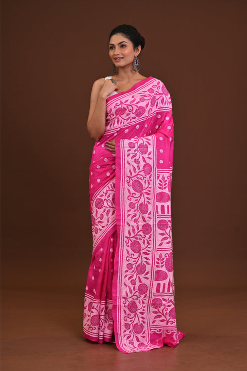 Pure Silk Kantha Saree