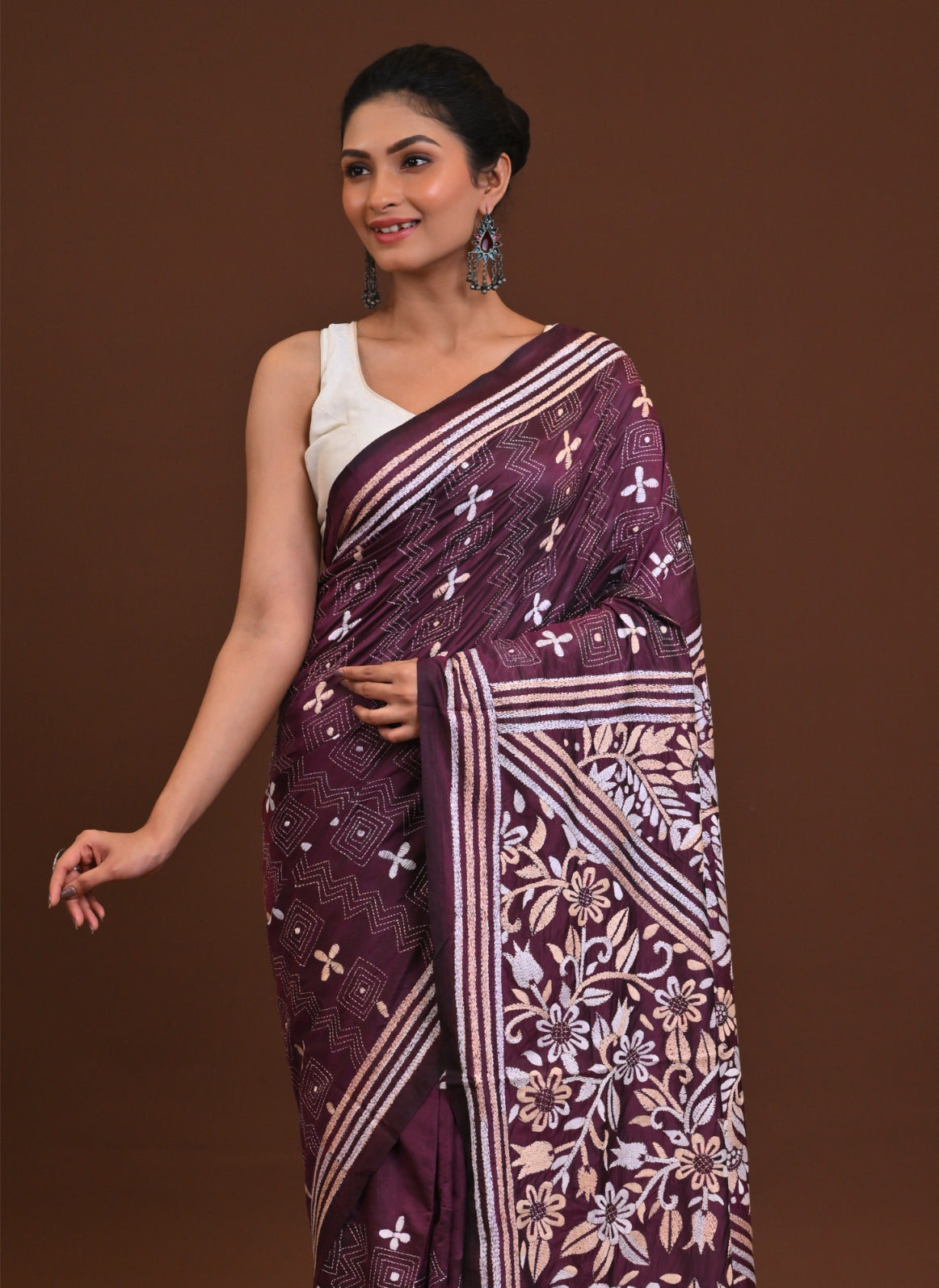 Blended Silk Kantha Saree