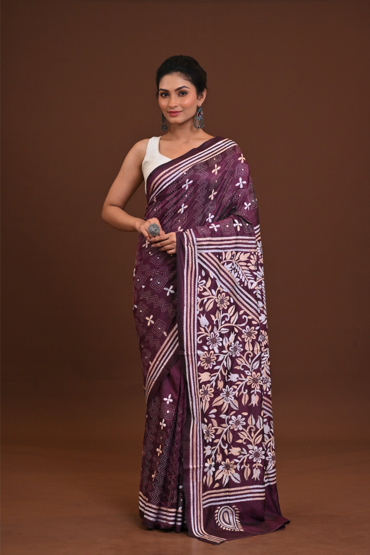 Blended Silk Kantha Saree