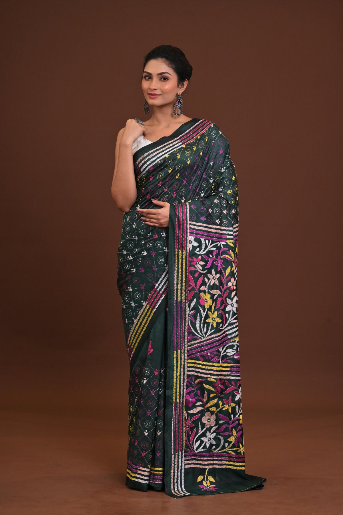 Blended Silk Kantha Saree