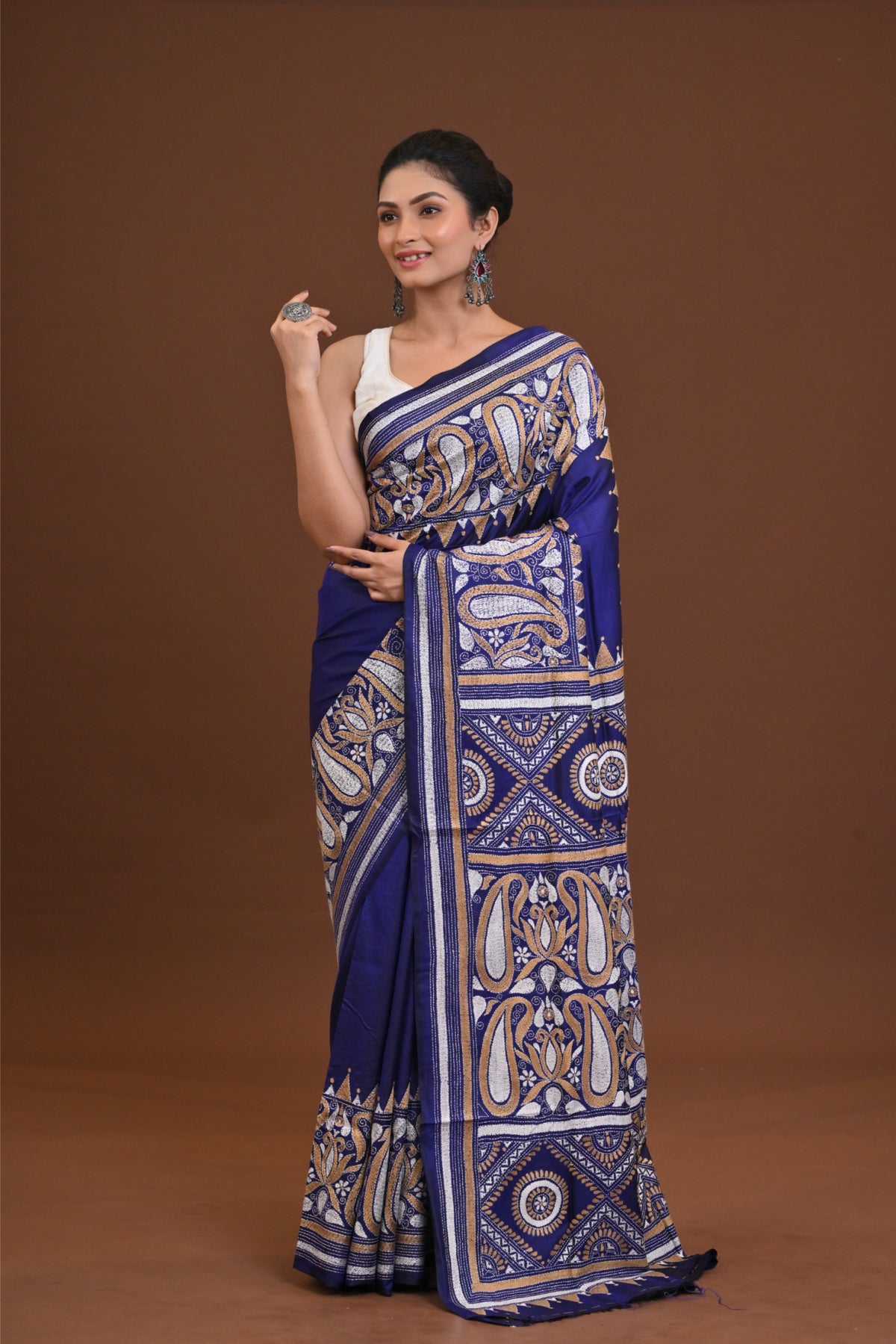 Pure Silk Kantha Saree
