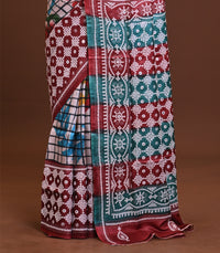 Tussar Hand Print Gujrati Saree