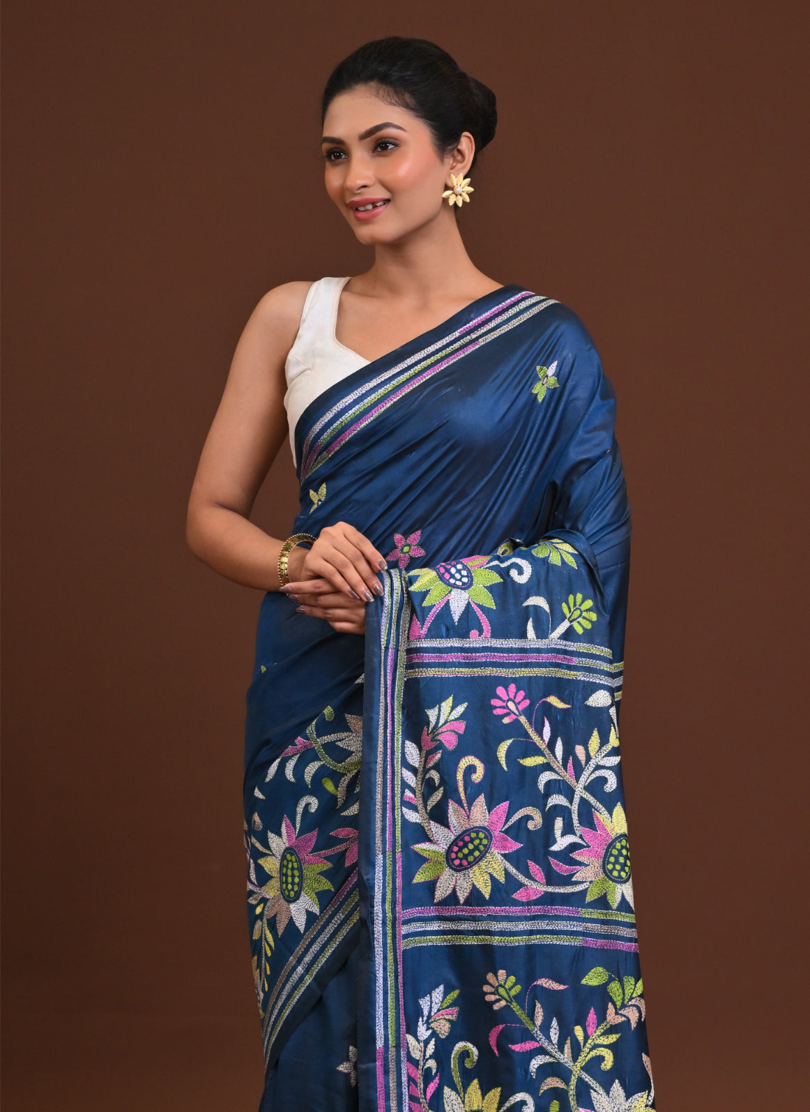 Blended Silk Kantha Saree