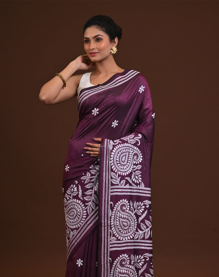 Blended Silk Kantha Saree