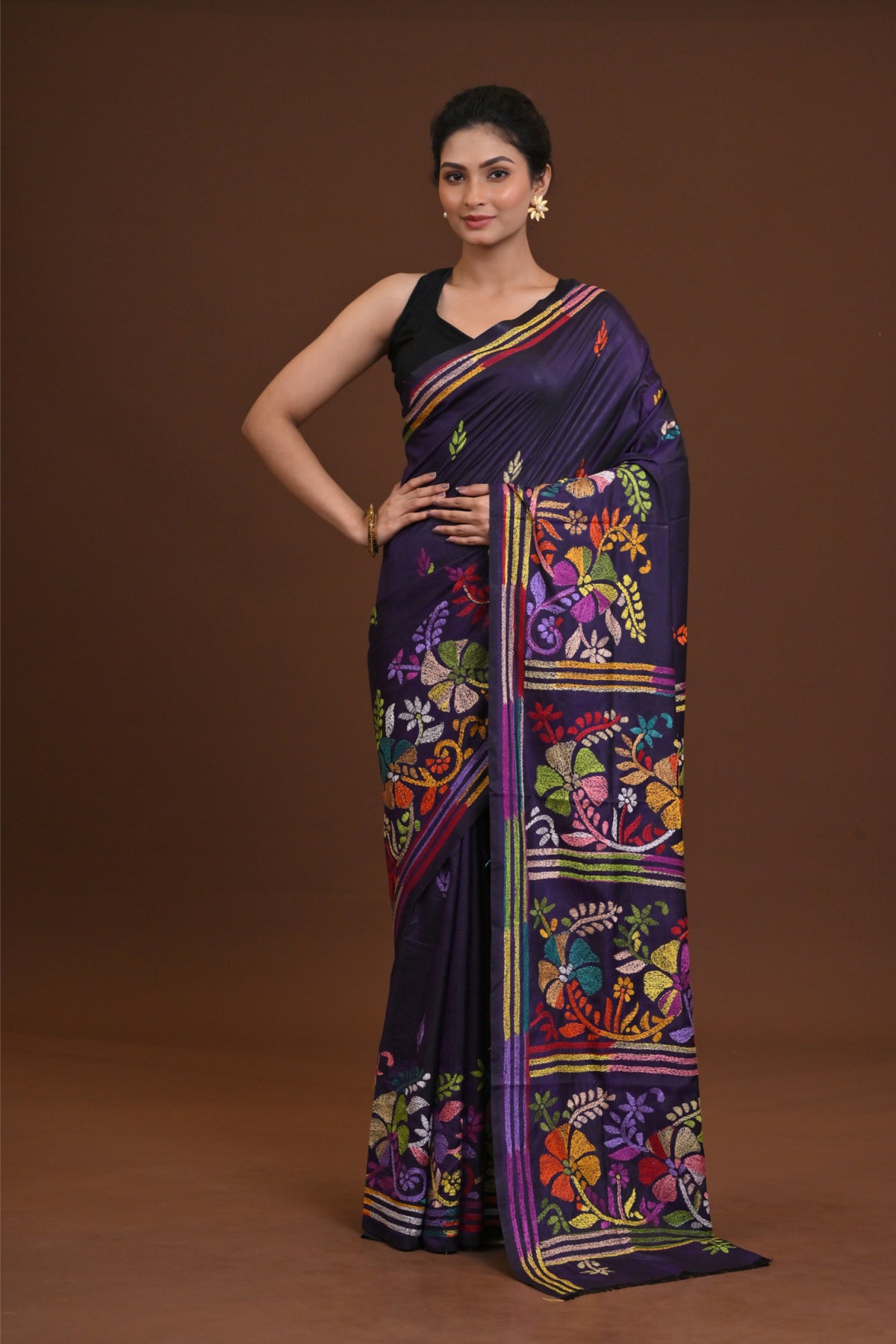 Blended Silk Kantha Saree