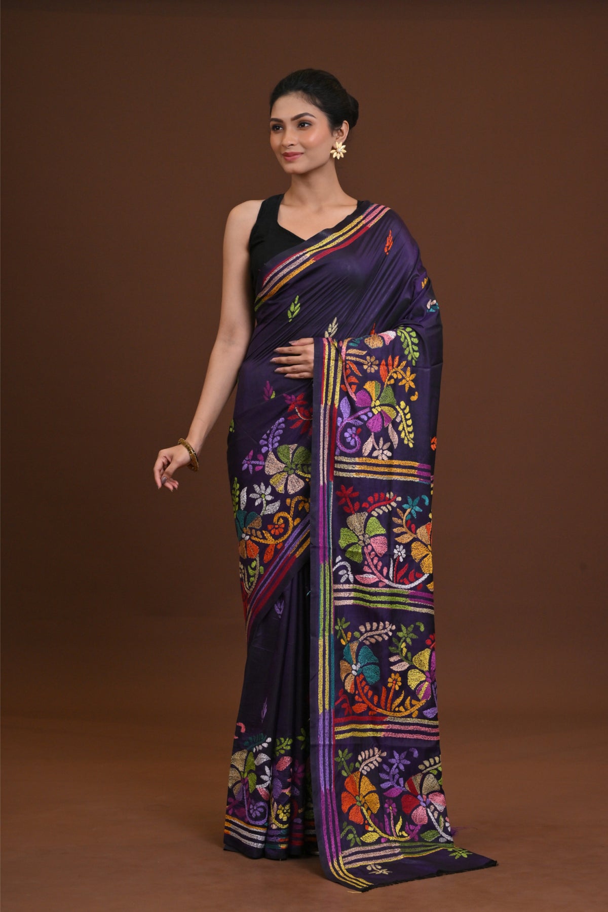 Blended Silk Kantha Saree